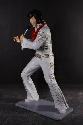 Singer Elvis In White Standing Life Size Statue - LM Treasures 