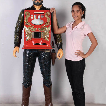 Cowboy Slot Machine Cabinet Life Size Statue - LM Treasures 