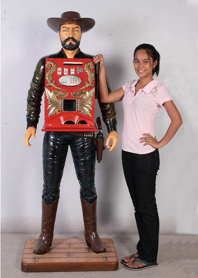 Cowboy Slot Machine Cabinet Life Size Statue - LM Treasures 