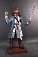 Pirate Captain Jack With Gun Life Size Statue - LM Treasures 