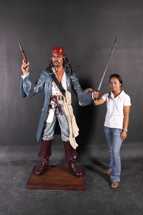 Pirate Captain Jack With Gun Life Size Statue - LM Treasures 