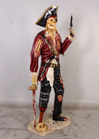 Pirate Skeleton With Gun Life Size Statue - LM Treasures 