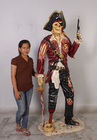 Pirate Skeleton With Gun Life Size Statue - LM Treasures 