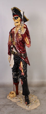 Pirate Skeleton With Gun Life Size Statue - LM Treasures 