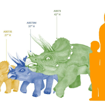 Medium Walking Triceratops Dinosaur Statue - LM Treasures 