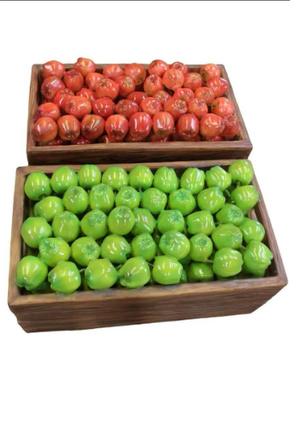 Full Case Of Green Apples Life Size Statue - LM Treasures 