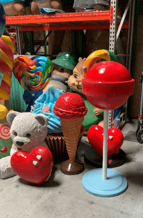 One Scoop Strawberry Ice Cream Over Sized Statue - LM Treasures 