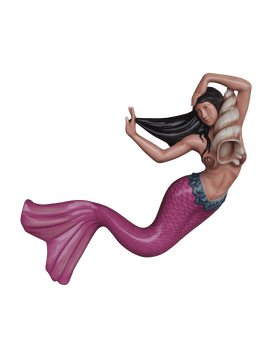 Pink Mermaid Life Size Statue - LM Treasures 