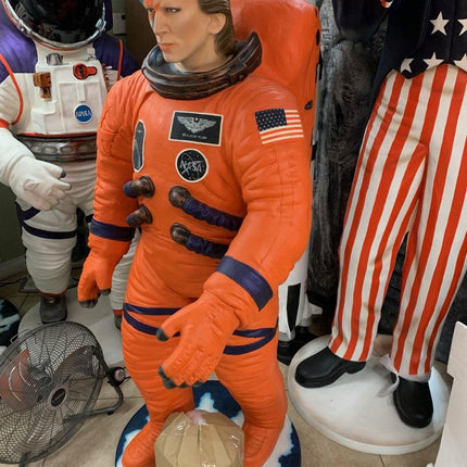 Starguy Astronaut In Orange Life Size Statue - LM Treasures 