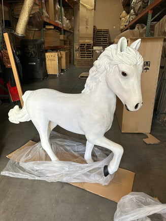 White Majestic Pony Life Size Statue - LM Treasures 