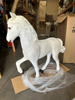 White Majestic Pony Life Size Statue - LM Treasures 