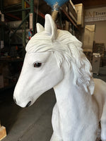 White Majestic Pony Life Size Statue - LM Treasures 