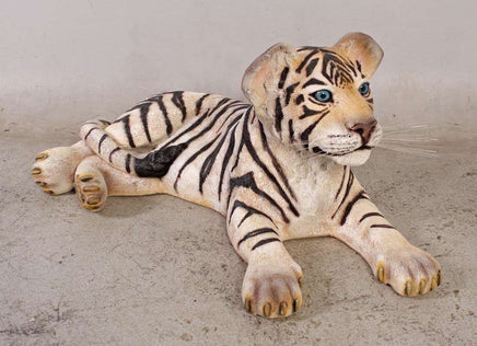 Laying Siberian Tiger Cub Life Size Statue - LM Treasures 