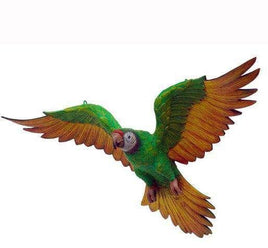 Green Flying Macaw Parrot Life Size Statue - LM Treasures 