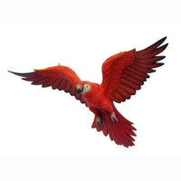 Red Flying Macaw Parrot Life Size Statue - LM Treasures 