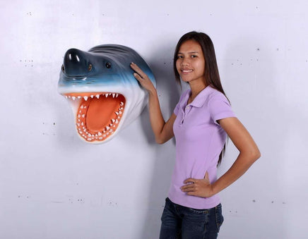 Great White Shark Head Life Size Statue - LM Treasures 