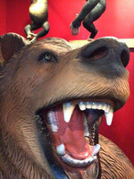 Brown Growling Grizzly Bear Life Size Statue - LM Treasures 