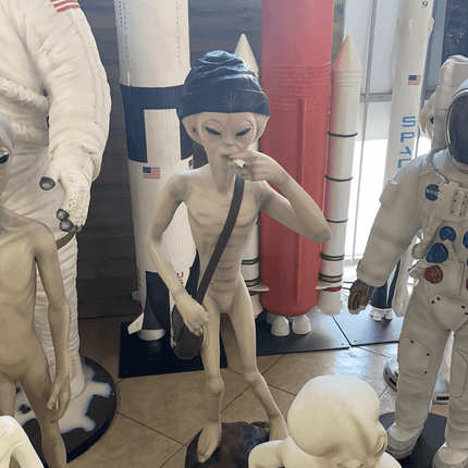Smoking Alien Standing Life Size Statue - LM Treasures 