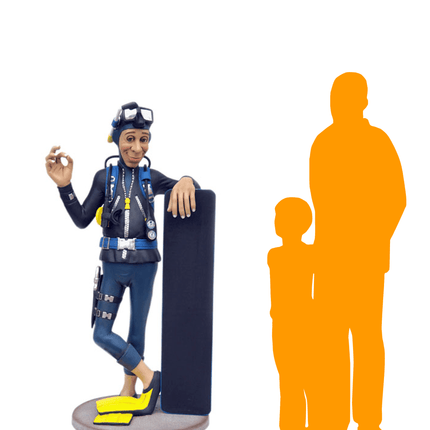 Diver With Menu Life Size Statue - LM Treasures 