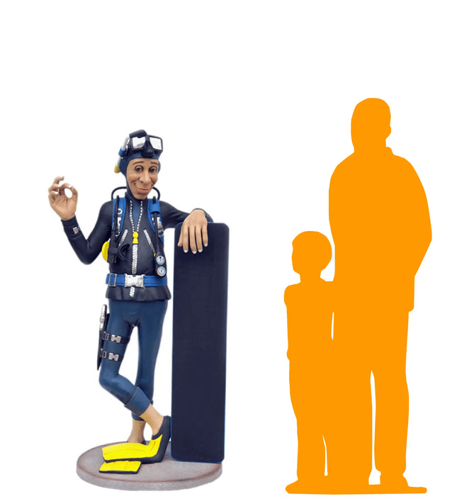 Diver With Menu Life Size Statue LM Treasures - A