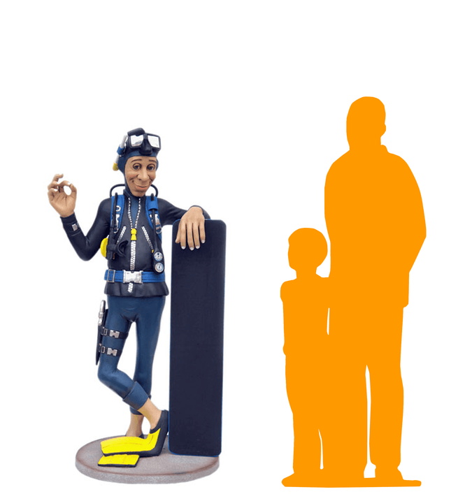 Diver With Menu Life Size Statue - LM Treasures 