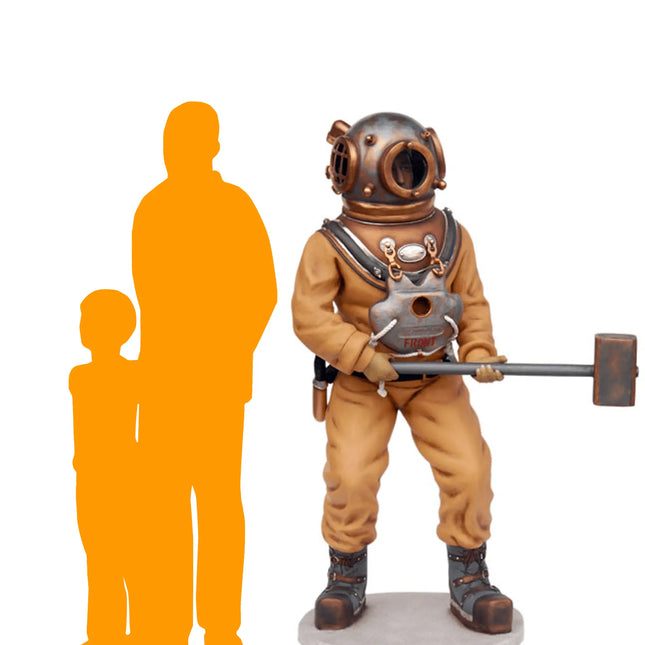 Deep Sea Diver With Hammer Life Size Statue LM Treasures - A