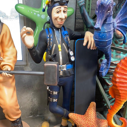 Diver With Menu Life Size Statue - LM Treasures 