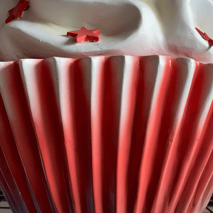 Red Velvet Cupcake With Stars Over Sized Statue - LM Treasures 