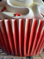 Red Velvet Cupcake With Stars Over Sized Statue - LM Treasures Life Size Statues & Prop Rental