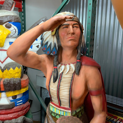 Tobacco Indian Chief Cigar Store Life Size Statue - LM Treasures 