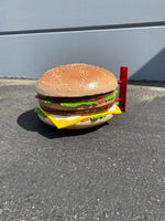 Double Cheeseburger Hanging Over Sized Statue - LM Treasures Life Size Statues & Prop Rental