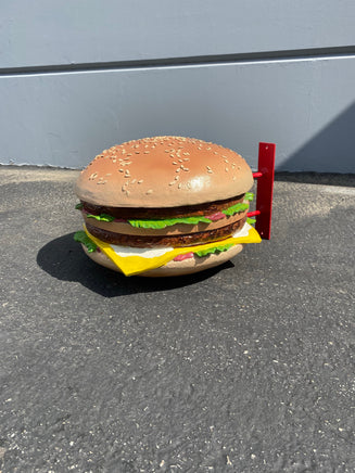 Double Cheeseburger Hanging Over Sized Statue - LM Treasures Life Size Statues & Prop Rental