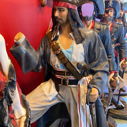 Pirate on Barrel Holding a Beer Life Size Statue - LM Treasures 