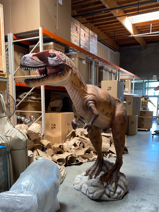 Orange Allosaurus Dinosaur Life Size Statue - LM Treasures Life Size Statues & Prop Rental