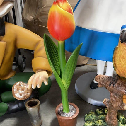 Small Tulip In Pot Flower Statue - LM Treasures 