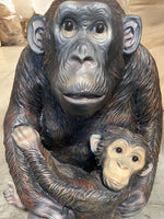 Monkey With Baby Life Size Statue - LM Treasures Life Size Statues & Prop Rental