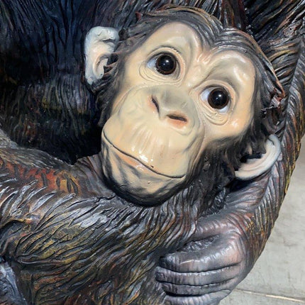 Monkey With Baby Life Size Statue - LM Treasures 