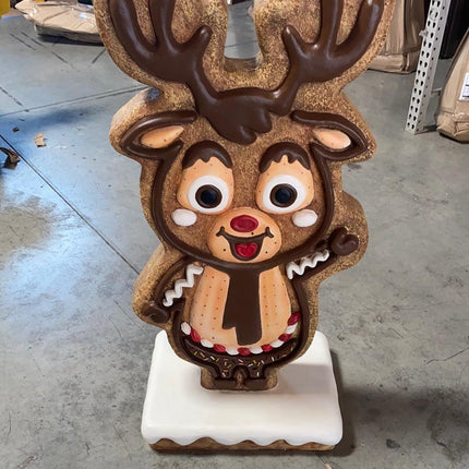 Reindeer Gingerbread Cookie Over Sized Statue - LM Treasures 