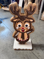 Gingerbread Reindeer Cookie Over Sized Statue - LM Treasures Life Size Statues & Prop Rental