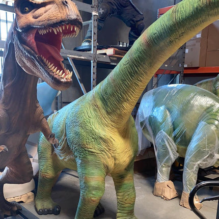 Brachiosaurus Dinosaur Walking Life Size Statue - LM Treasures 