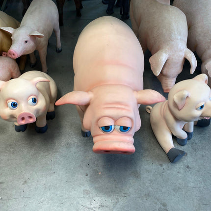Comic Pig Standing Life Size Statue - LM Treasures 