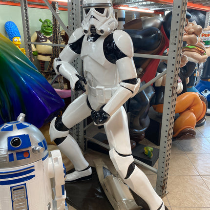 White Space Trooper In Action Life Size Statue - LM Treasures 