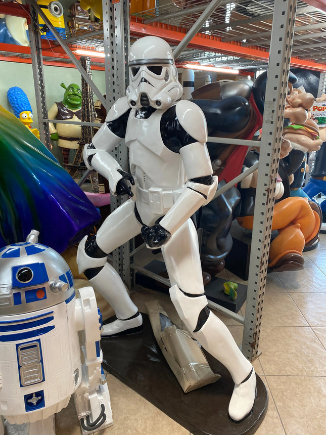 White Space Trooper In Action Life Size Statue LM Treasures - A