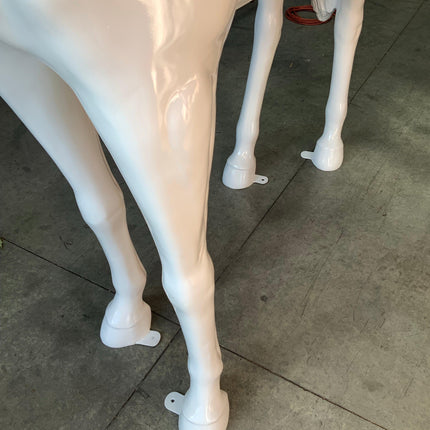 White Horse Standing Life Size Statue - LM Treasures 