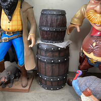 Small Rustic Barrel Life Size Statue - LM Treasures Life Size Statues & Prop Rental