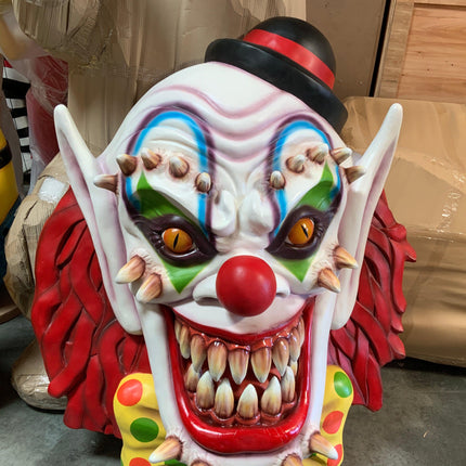 Scary Clown Head Wall Decor Over Sized Statue - LM Treasures 