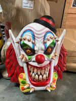 Scary Clown Head Wall Decor Over Sized Statue - LM Treasures 