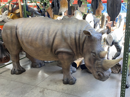 Realistic Rhinoceros Life Size Statue - LM Treasures Life Size Statues & Prop Rental