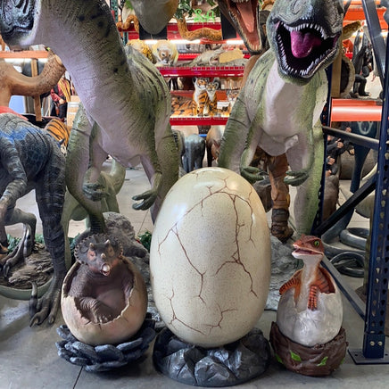 Large Dinosaur Egg On Rock Life Size Statue - LM Treasures Life Size Statues & Prop Rental