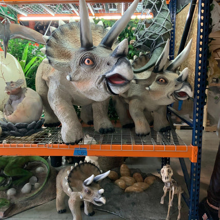 Medium Walking Triceratops Dinosaur Statue - LM Treasures 